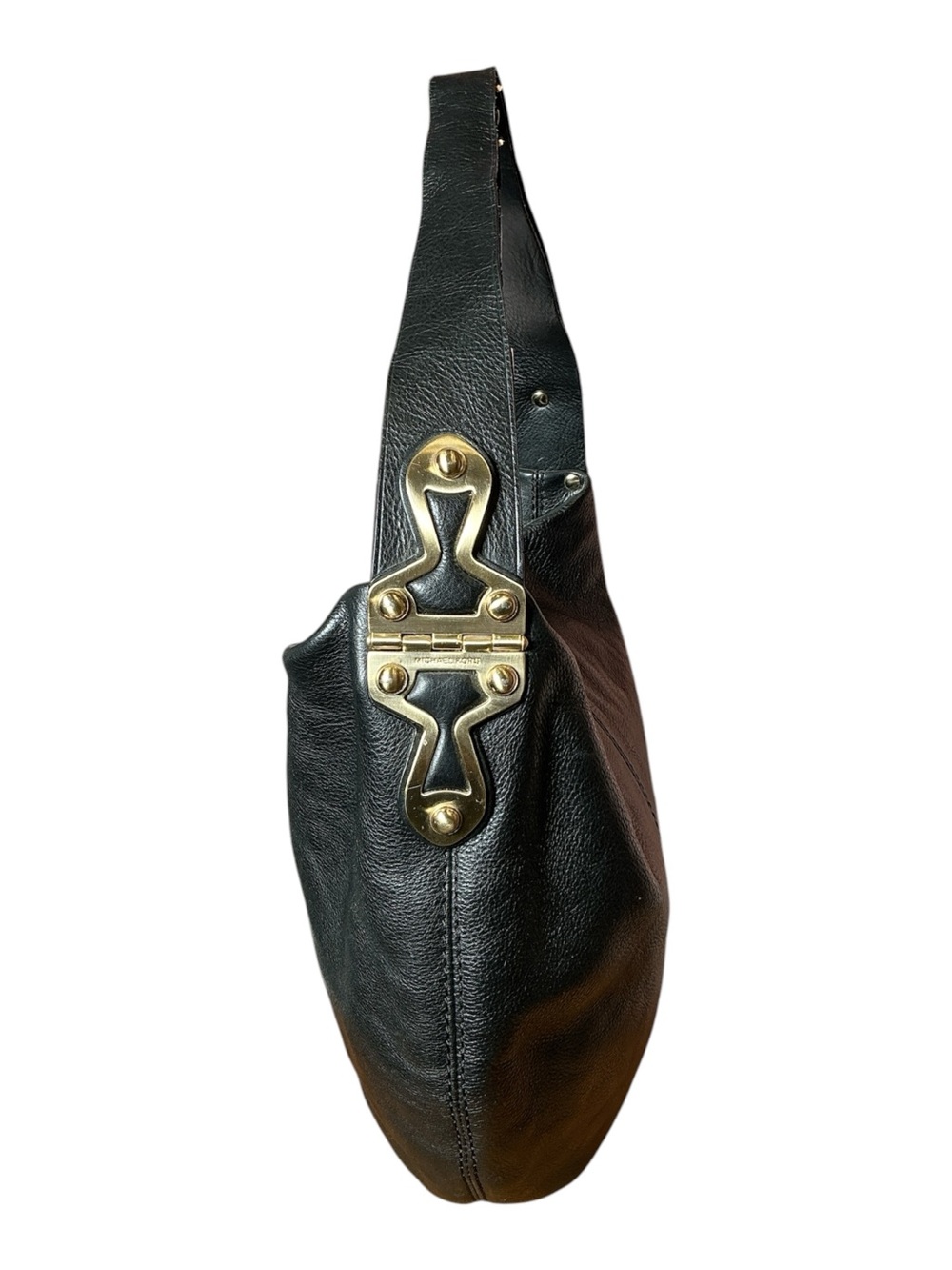 Michael Kors Black Leather Shoulder Hobo Bag - Picture 2 of 7